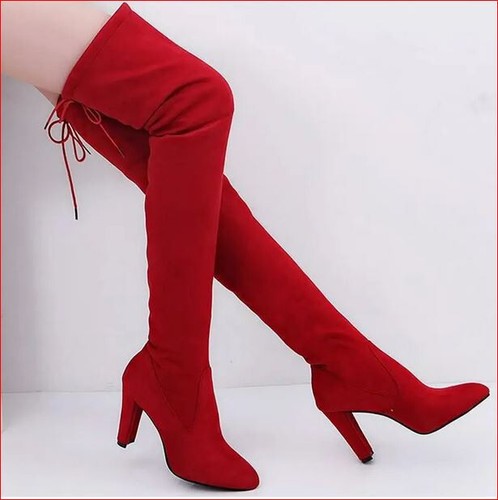 Rote neue veloursleder - rote,